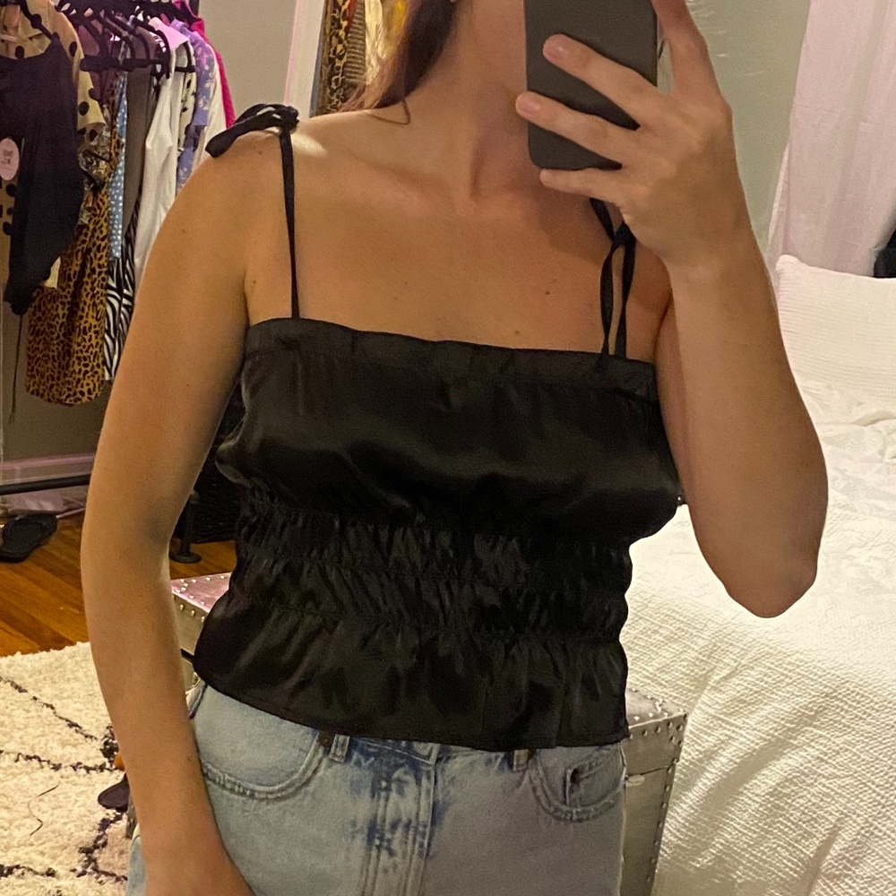 Nasty silk cinched crop top